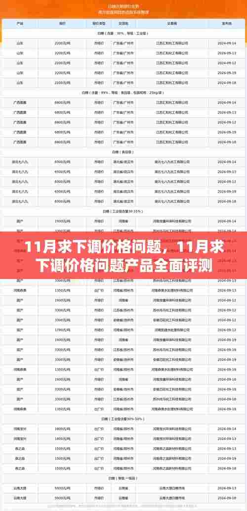 11月求下调价格问题详解,产品全面评测与解析