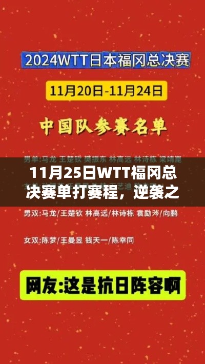 11月25日WTT福冈总决赛单打赛程,逆袭之星耀福冈,11月25日WTT总决赛单打赛程如何点燃你的斗志与激情