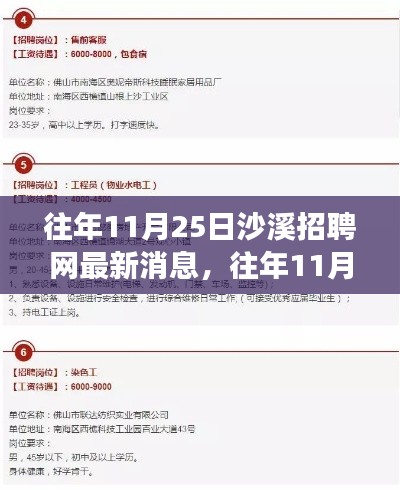 往年11月25日沙溪招聘网最新消息，洞悉职场动态，把握就业良机