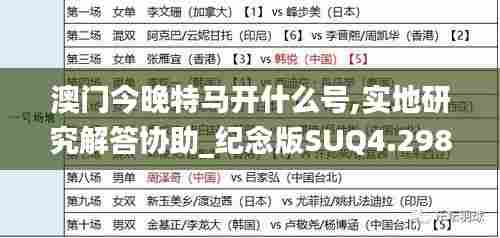 澳门今晚特马开什么号,实地研究解答协助_纪念版SUQ4.298