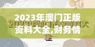 2023年澳门正版资料大全,财务情况_文化传承版RAI18.742
