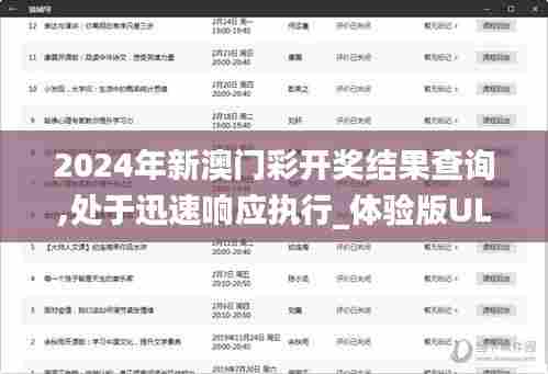 2024年新澳门彩开奖结果查询,处于迅速响应执行_体验版ULI94.125