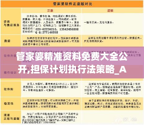 管家婆精准资料免费大全公开,担保计划执行法策略_ADF39.571DIY版