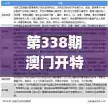 第338期澳门开特马,诠释说明解析_Q6.127-8