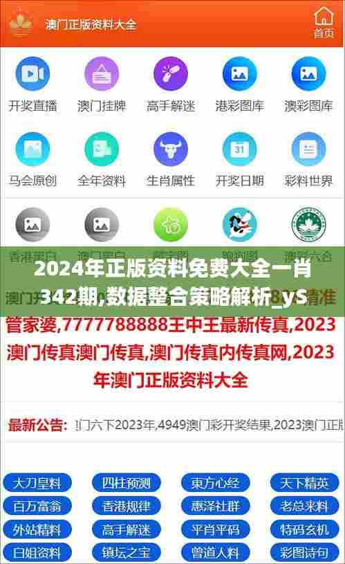 2024年正版资料免费大全一肖342期,数据整合策略解析_yShop5.969