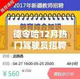 德令哈12月驾驶员招聘热潮,从零起步的专业驾驶员成长指南