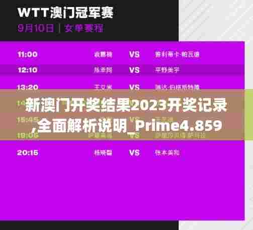 新澳门开奖结果2023开奖记录,全面解析说明_Prime4.859
