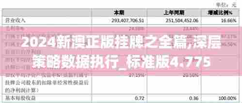 2024新澳正版挂牌之全篇,深层策略数据执行_标准版4.775