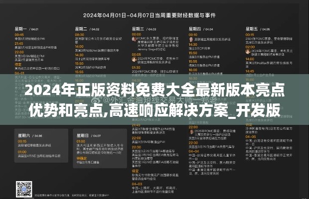 2024年正版资料免费大全最新版本亮点优势和亮点,高速响应解决方案_开发版19.207