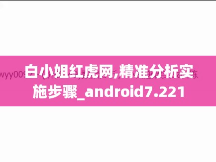 白小姐红虎网,精准分析实施步骤_android7.221