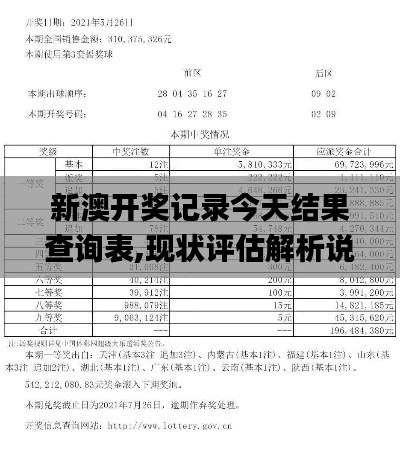 新澳开奖记录今天结果查询表,现状评估解析说明_入门版1.540