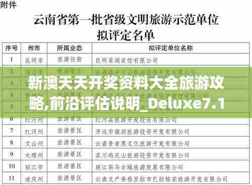 新澳天天开奖资料大全旅游攻略,前沿评估说明_Deluxe7.109