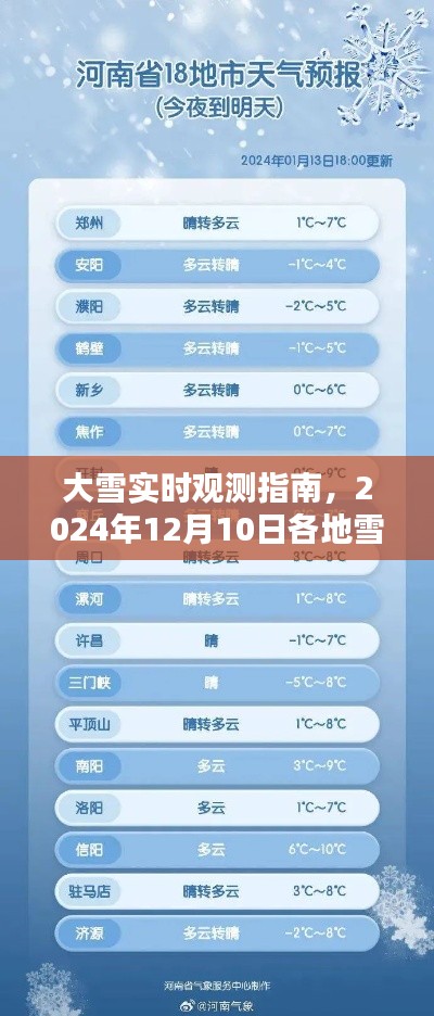大雪实时观测指南，各地雪情详解与应对步骤（2024年12月10日）