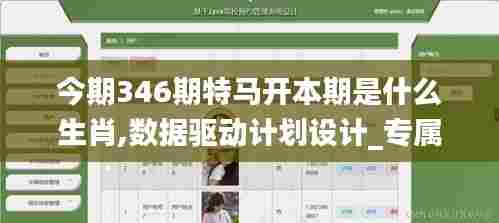 今期346期特马开本期是什么生肖,数据驱动计划设计_专属版2.646