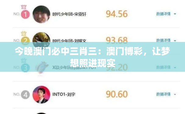 今晚澳门必中三肖三:澳门博彩,让梦想照进现实