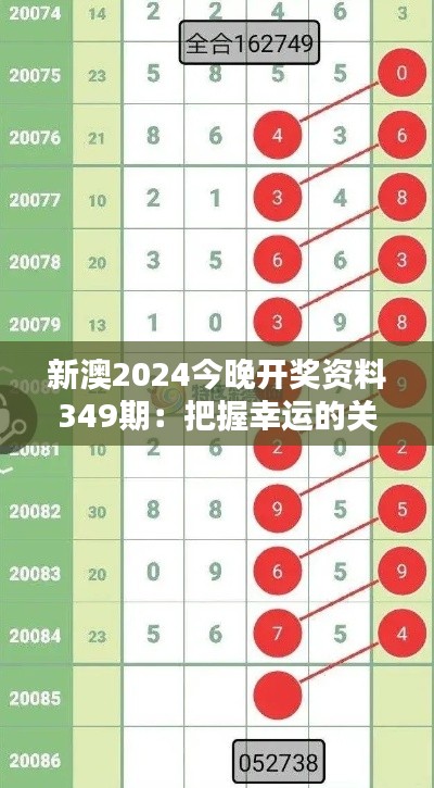 新澳2024今晚开奖资料349期:把握幸运的关键时刻
