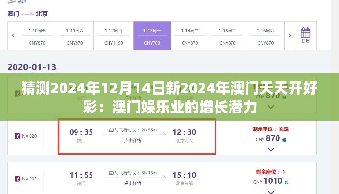 猜测2024年12月14日新2024年澳门天天开好彩:澳门娱乐业的增长潜力