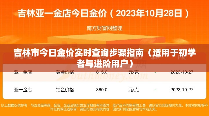 吉林市今日金价实时查询步骤指南,初学者与进阶用户必备指南