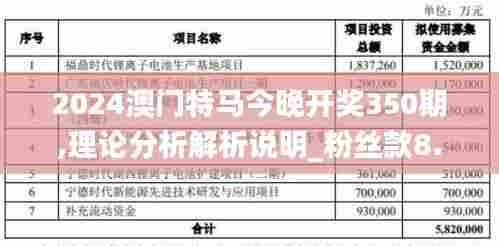 2024澳门特马今晚开奖350期,理论分析解析说明_粉丝款8.132