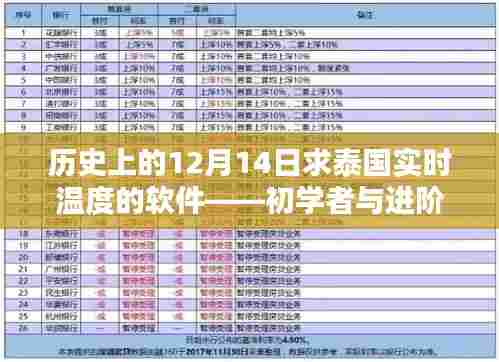 初学者与进阶用户操作指南,历史上的12月14日求泰国实时温度的软件使用教程