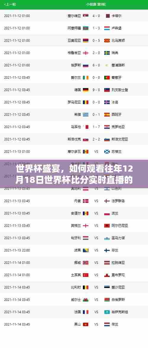 世界杯盛宴回顾,往年决赛日比分实时直播观看指南