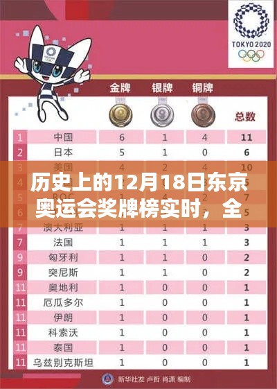深度解析,历史上的东京奥运会奖牌榜实时评测与深度分析(12月18日版)