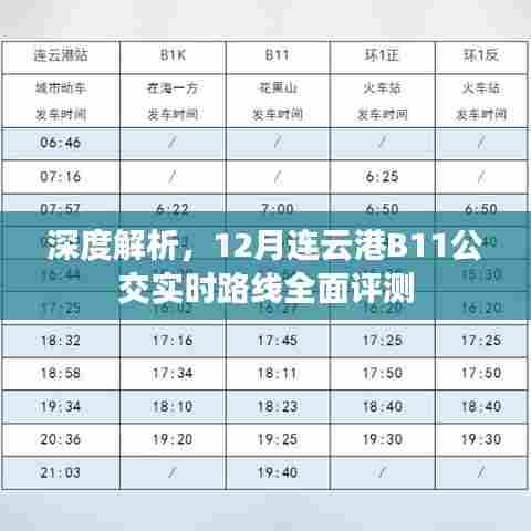深度解析，连云港B11公交实时路线全面评测报告（附深度分析）