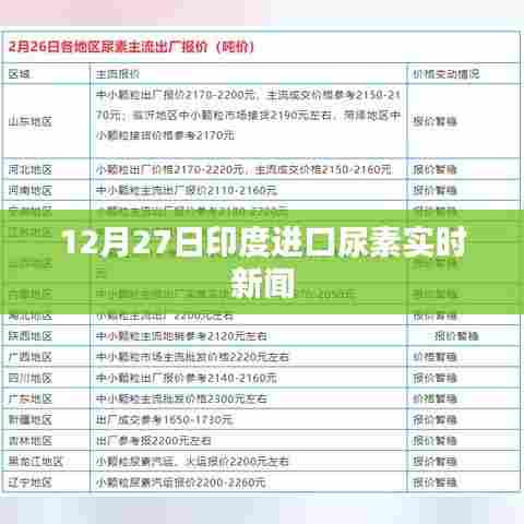 印度进口尿素最新动态,12月27日实时新闻更新