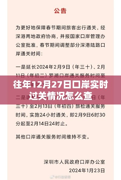 口岸实时过关情况查询攻略,往年12月27日数据解析