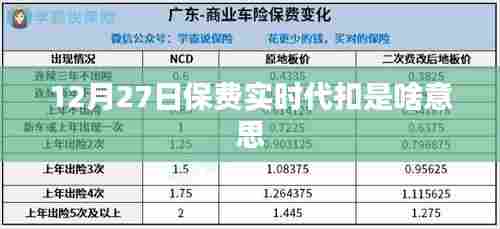 12月27日保费实时代扣详解,含义与操作