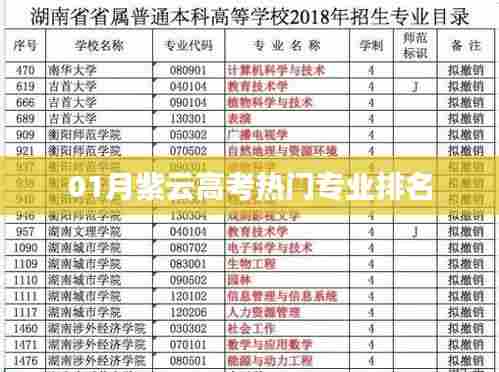紫云高考热门专业排名榜单揭晓