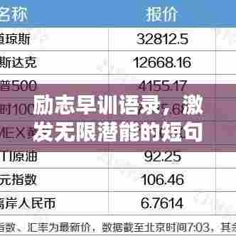 励志早训语录,激发无限潜能的短句精选