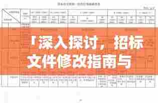 「深入探讨，招标文件修改指南与百度标准对接」