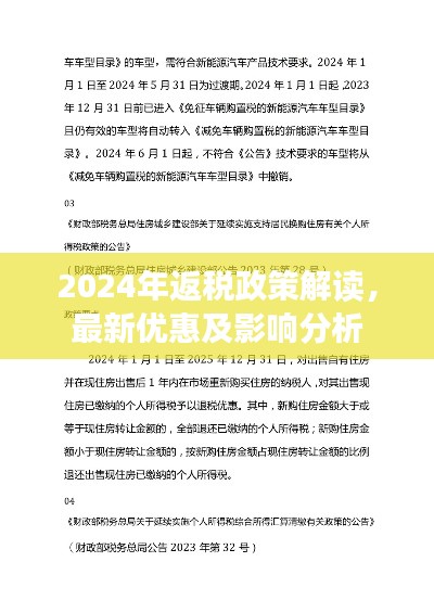 2024年返税政策解读,最新优惠及影响分析