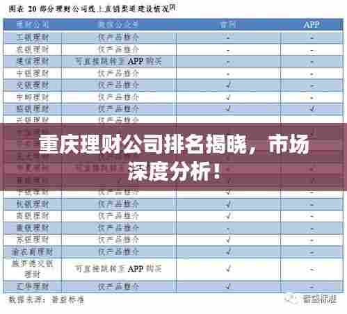 重庆理财公司排名揭晓,市场深度分析!
