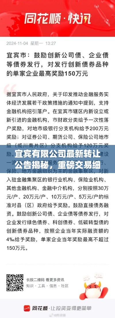 宜宾有限公司最新转让公告揭秘,重磅交易细节全解析!