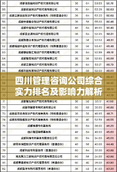 四川管理咨询公司综合实力排名及影响力解析