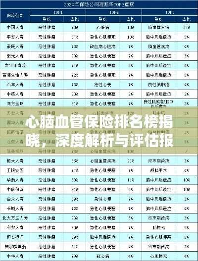 心脑血管保险排名榜揭晓，深度解析与评估报告！